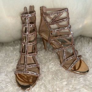 Bedazzled Rose gold heels from Aldo